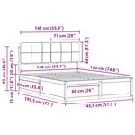 vidaXL Cadre de lit avec tête de lit rembourrée Gris clair