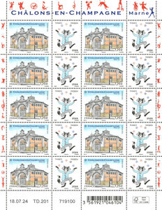 Feuille de 10 timbres - Passion - Châlons-en-Champagne - Lettre verte