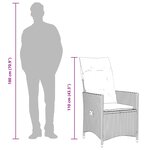 vidaXL Ensemble à manger de jardin 5 Pièces et coussins marron poly rotin