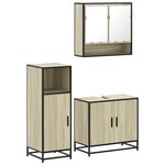 vidaXL Ensemble de meubles de salle de bain 3 Pièces chêne sonoma