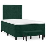 vidaXL Sommier à lattes de lit et matelas Vert foncé 120x200cm Velours