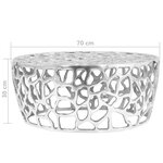 vidaXL Table basse Aluminium moulé 70x30 cm Argenté