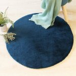 Tapis effet fourrure extra doux d80 bleu canard