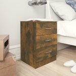 vidaXL Table de chevet Chêne fumé 38x35x56 cm Bois d'ingénierie