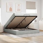 vidaXL Cadre de lit ottoman avec matelas gris clair 200x200 cm velours