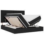 vidaXL Lit de rangement LED avec matelas Noir 180 x 200 cm Tissu