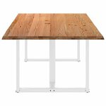 vidaXL Table à manger et bord naturel bois massif chêne rectangulaire