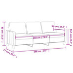 vidaXL Canapé à 3 places Rouge bordeaux 180 cm Tissu
