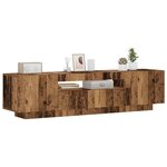 vidaXL Meuble TV avec lumières LED vieux bois bois d'ingénierie