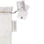 Tapis de couloir en laine blanc cassé à franges marron glacé - 80 x 230 cm