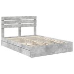 vidaXL Lit de Rangement Gris béton 150 x 200 cm Bois d'ingénierie