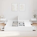 vidaXL Cadre de lit avec rangement avec tête de lit Blanc 200 x 200 cm