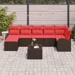 vidaXL Ensemble de canapé de jardin 8 Pièces Marron Poly Rattan