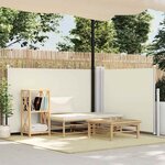 vidaXL Auvent latéral rétractable Crème 120 x 1000 cm