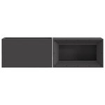 brasero vidaXL avec rangement pour bûches Noir 160x45x35 cm Acier