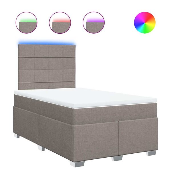 vidaXL Sommier à lattes de lit avec matelas Taupe 120x200 cm Tissu