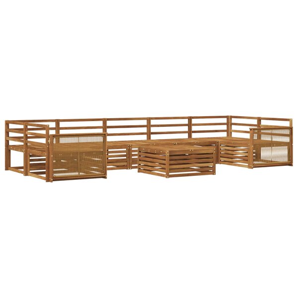 vidaXL Ensemble de canapés d'extérieur 8 Pièces Naturel