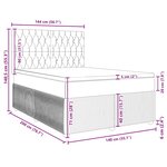 vidaXL Sommier à lattes de lit et matelas Bleu foncé 140x200cm Velours