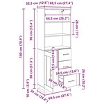 vidaXL Haut Armoire Bois ancien 69 5 x 34 x 180 cm Bois d'ingénierie