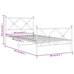 vidaXL Cadre de lit métal avec tête de lit/pied de lit blanc 100x200cm