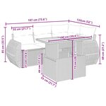 vidaXL Salon de jardin avec coussins 5 Pièces beige résine tressée