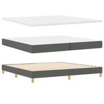 vidaXL Lit box spring avec matelas gris foncé  200 x 200 cm