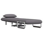 vidaXL Fauteuil pivotant et canapé-lit gris foncé tissu
