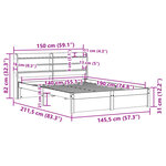 vidaXL Cadre de lit avec tête de lit sans matelas blanc 140x190 cm