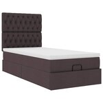 vidaXL Cadre de lit ottoman avec matelas marron foncé 90x190 cm tissu