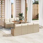 vidaXL Ensemble de canapés de jardin 8 pièces beige en poly rotin