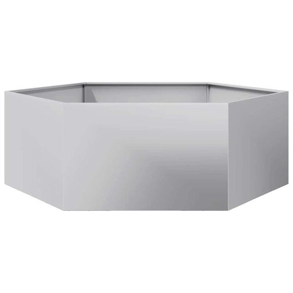 vidaXL Jardinière hexagone 138x120x45 cm acier galvanisé