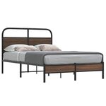 vidaXL Cadre de lit sans matelas 135x190 cm chêne marron