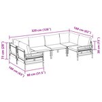 vidaXL Ensemble de canapé de jardin 6 Pièces Anthracite Acier