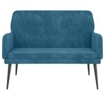 Banc banquette bleu 108 x 79 x 79 cm velours 02_0010572