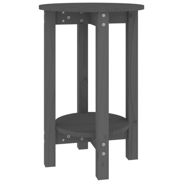 vidaXL Table basse Gris Ø 40x60 cm Bois massif de pin