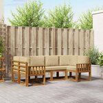 vidaXL Ensemble de canapés d'extérieur 6 pc Naturel et Beige