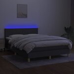 vidaXL Sommier à lattes de lit et matelas et LED Gris foncé 140x200 cm