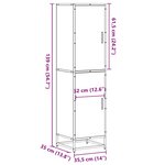 vidaXL Buffet haut sonoma gris 35 5x35x139 cm bois d'ingénierie métal