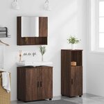 vidaXL Ensemble de mobilier de salle de bain 3 Pièces Chêne brun