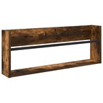 vidaXL Étagère à magazines avec étagère Chêne fumé 80 x 12 x 30 cm