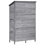 vidaXL Abri de jardin Gris 106 x 56 x 176 5 cm Bois de Sapin Massif