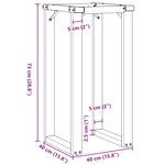 vidaXL Pieds de table à manger cadre en O 40x40x73 cm acier