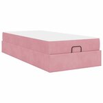 vidaXL Cadre de lit avec matelas Rose 100 x 200 cm Velours