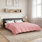 vidaXL Duvet complet toute l'année Rose 220 x 240 cm Microfibre