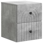 vidaXL Cabinet de chevet mural Gris béton 33 x 34 5 x 40 cm