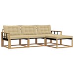 vidaXL Ensemble de canapés d'extérieur 4 pc Blanc et Beige