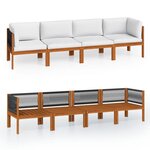 vidaXL Canapé de jardin 4 places avec coussin en bois d'acacia et corde