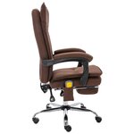 vidaXL Chaise de bureau de massage Marron Tissu