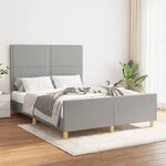 vidaXL Cadre de lit avec tête de lit Gris clair 140x190 cm Tissu