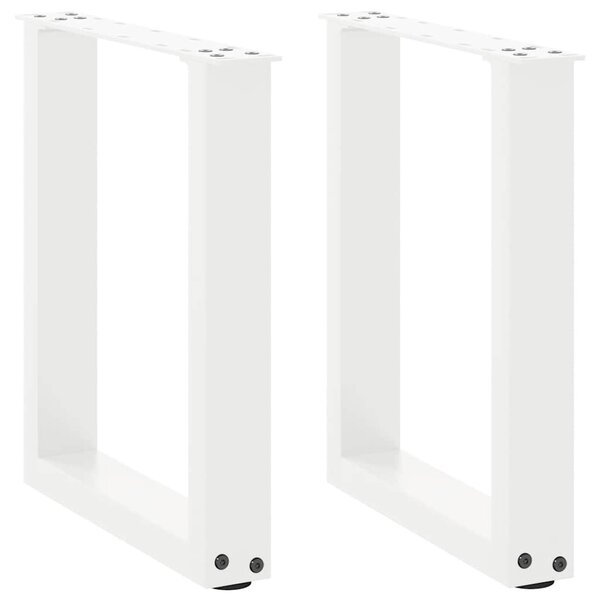 vidaXL Pieds de table basse en U 2 pièces Blanc 38 x (42-43) cm Acier